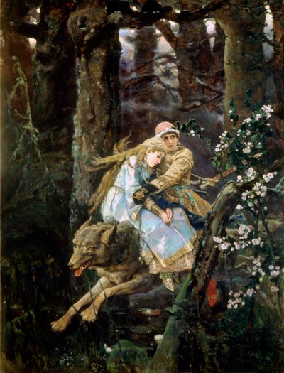Tsarevich Ivan, montando o lobo cinzento, 1889 de Viktor Mikhaylovich Vasnetsov