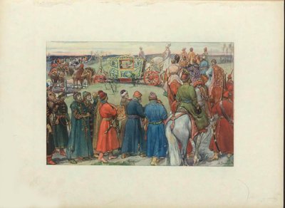 Czar Alexei Mikhailovich cavalga à caça, 1896 de Viktor Mikhaylovich Vasnetsov