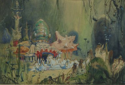 Reino Subaquático. Cenografia para a ópera Rusalka de A. Dargomyzhsky, 1884 de Viktor Mikhaylovich Vasnetsov