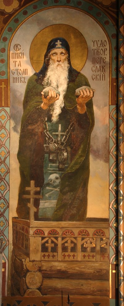 Venerável Nikita Stylites de Pereyaslavl, 1885-1896 de Viktor Mikhaylovich Vasnetsov