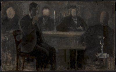 Cinco Retratos. Estudo para pintura na Thielska Galleriet, Estocolmo de Vilhelm Hammershøi