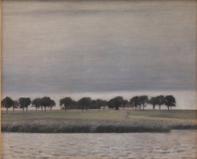 Estudo preliminar para "Chuva Solar. Lago Gentofte" de Vilhelm Hammershøi