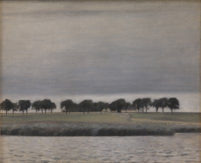 Estudo preliminar para chuva solar. Lago Gentofte, 1903. de Vilhelm Hammershøi