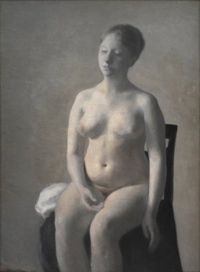 Nu feminino sentado, 1889. de Vilhelm Hammershøi