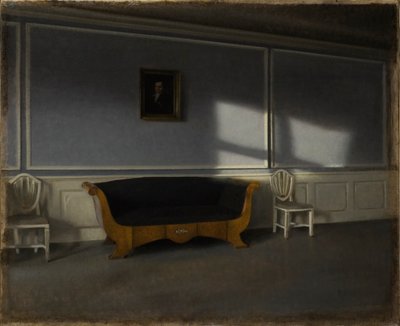 Luz do sol na sala de estar III, 1905. de Vilhelm Hammershøi