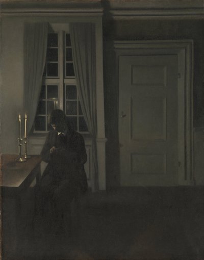 O Colecionador de Moedas de Vilhelm Hammershøi