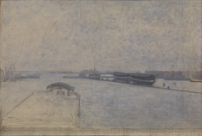 O porto de Copenhague visto de Kvæsthusgade de Vilhelm Hammershøi