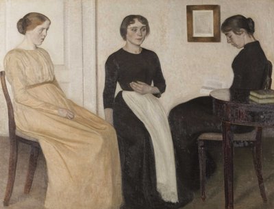 Três jovens, 1888. de Vilhelm Hammershøi