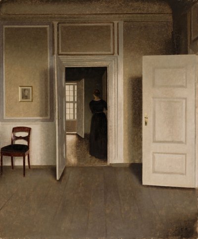 Interior da casa do artista de Vilhelm Hammershøi