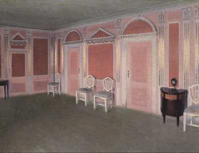 Interior em estilo Luís XVI. Da casa do artista. Rahbeks Allé de Vilhelm Hammershøi