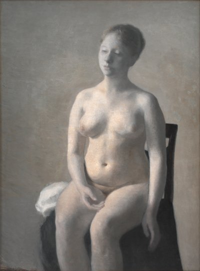 Nu feminino sentado de Vilhelm Hammershøi
