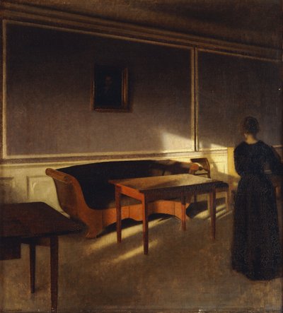 Luz do sol na sala de estar, No.1, 1903 de Vilhelm Hammershoi