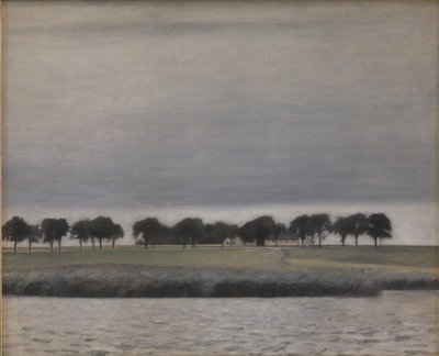 Estudo para a chuva solar, Lago Gentofte de Vilhelm Hammershoi