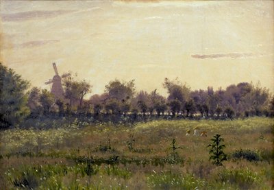 O prado junto à casa do artista em Farimagsvej de Vilhelm Kyhn