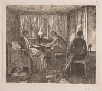 Interior com a família do artista de Vilhelm Kyhn