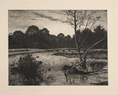 Pôr do sol em uma floresta de Vilhelm Kyhn