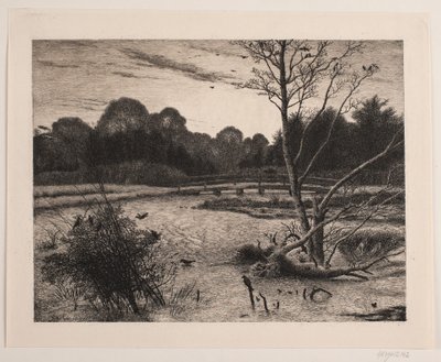 Pôr do sol em uma floresta de Vilhelm Kyhn