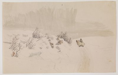 Paisagem de inverno com trenó de Vilhelm Kyhn