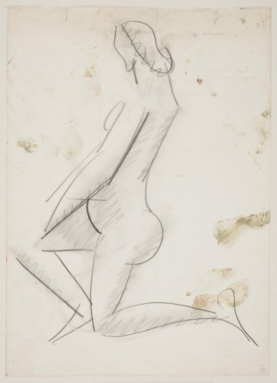 Mulher ajoelhada, perfil à esquerda de Vilhelm Lundstrøm