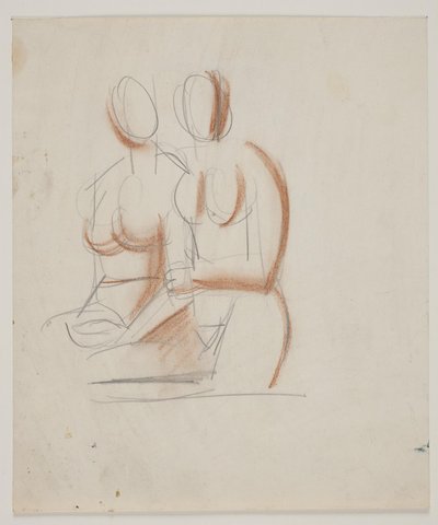 Estudo de composição com 2 mulheres nuas de Vilhelm Lundstrøm