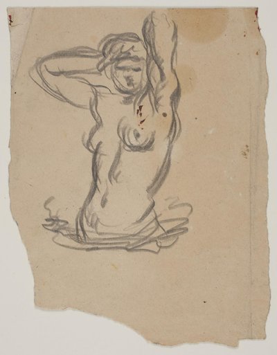 Figura feminina, metade do comprimento, arrumando o cabelo de Vilhelm Lundstrøm