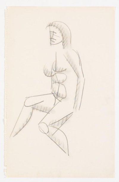 Modelo sentado, virado para a esquerda de Vilhelm Lundstrøm