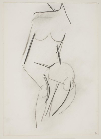 Mulher nua sentada vista de frente de Vilhelm Lundstrøm