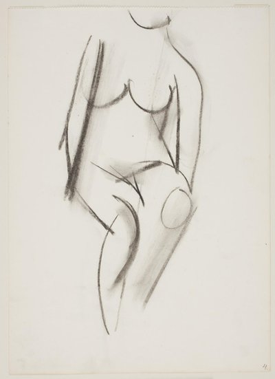Mulher nua sentada vista de frente de Vilhelm Lundstrøm