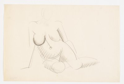 Modelo nu sentado, virado para a direita de Vilhelm Lundstrøm