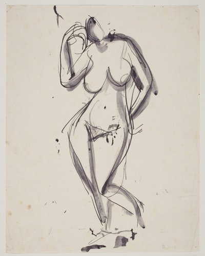 Modelo feminino em pé de Vilhelm Lundstrøm