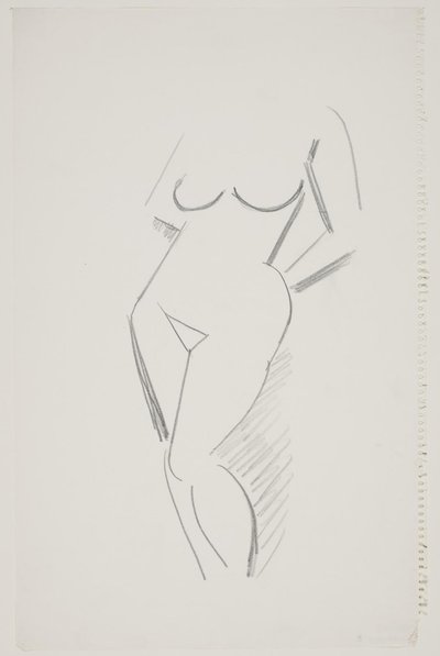 Modelo feminino em pé com as duas mãos atrás dos lombos de Vilhelm Lundstrøm