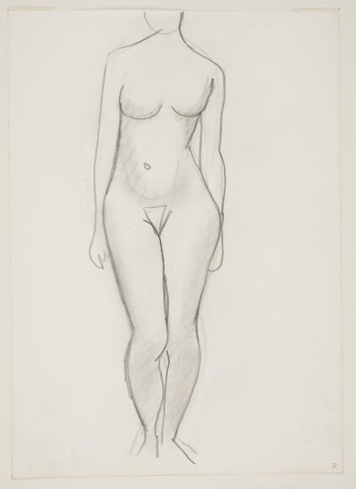 Mulher nua em pé vista de frente de Vilhelm Lundstrøm