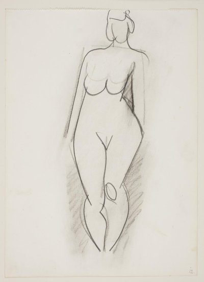 Mulher nua em pé vista de frente de Vilhelm Lundstrøm