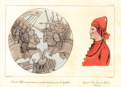 Batalha de cavalaria entre cruzados e sarracenos de Villain Villain