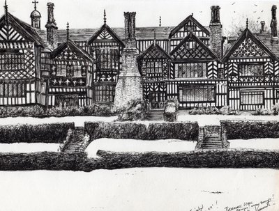 Bramall Hall Bramhall, 2004, (tinta no papel) de Vincent Alexander Booth