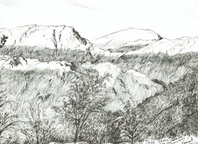 Dove Crag at Sunrise, 2003, (Tinta no papel) de Vincent Alexander Booth