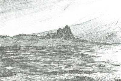 Castelo Duart do ferry;2007;(tinta sobre papel) de Vincent Alexander Booth