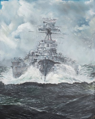 HMS Hood cabeças para Bismarck 23 de maio de 1941, 2014, (óleo sobre tela) de Vincent Alexander Booth
