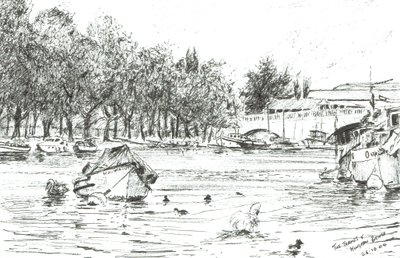 Kingston Bridge London, 2004, (Tinta no papel) de Vincent Alexander Booth