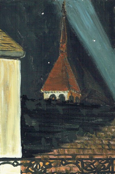 Laignes France vista do telhado à noite, 2006 de Vincent Alexander Booth