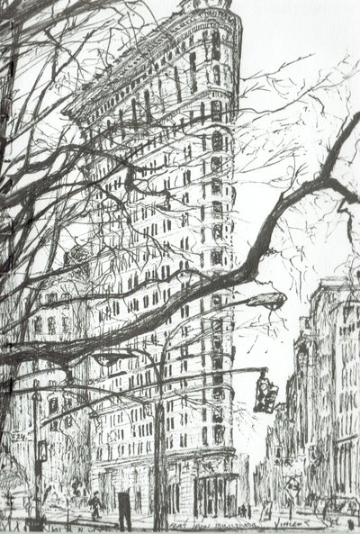 Edifício New York Flat Iron, 2003, (tinta no papel) de Vincent Alexander Booth