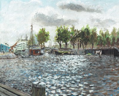 Oosterdok Amsterdam, 1999, (acrílico sobre tela) de Vincent Alexander Booth