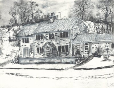 Edifícios Osmotherley na neve de inverno de Vincent Alexander Booth