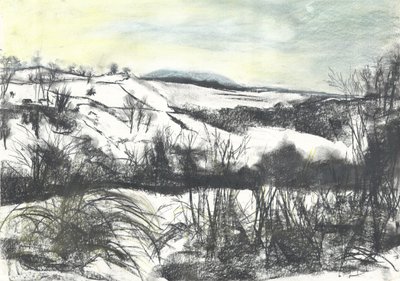 A paisagem de Osmotherley na neve de inverno de Vincent Alexander Booth