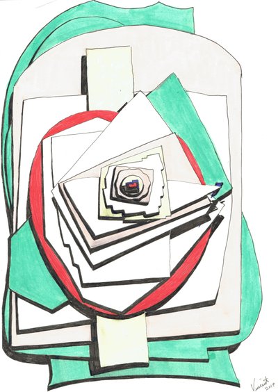 Mais de 2017, (tinta colorida sobre papel) de Vincent Alexander Booth