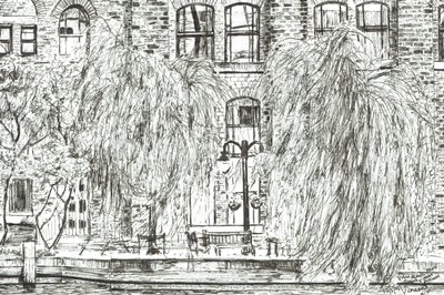 Jarro e Piano Manchester, 2005, (tinta no papel) de Vincent Alexander Booth