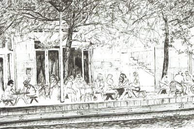 Jarro e Piano bar Manchester, 2005, (tinta no papel) de Vincent Alexander Booth