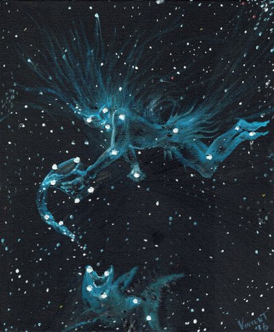 Star sign Aquarius, 2016, (óleo sobre tela) de Vincent Alexander Booth
