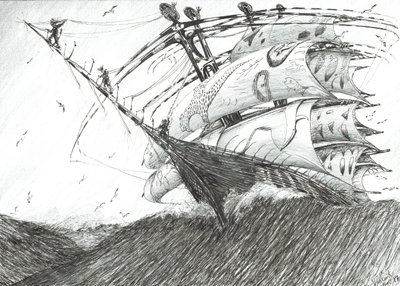 Storm Creators Barents Sea, 2017, (Tinta no papel) de Vincent Alexander Booth