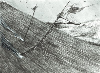 Storm Creators Black Sea, 2017, (Tinta no papel) de Vincent Alexander Booth
